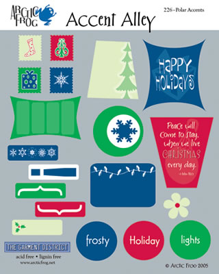 Arctic Frog - Polar Picnic accents  (pack of 5)